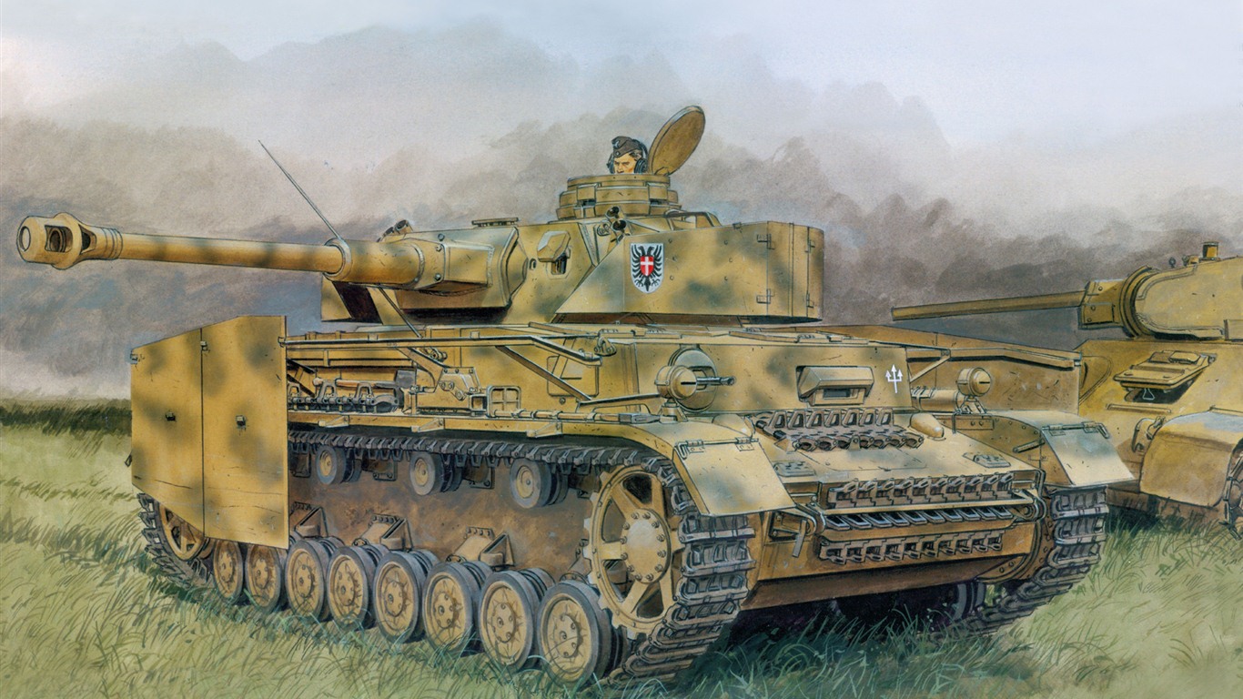 Tanques blindados militares, fondos de pantalla de pintura de alta definición #14 - 1366x768