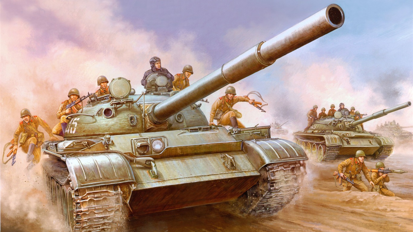 Vojenské tanky, obrněná HD obraz na plochu #16 - 1366x768