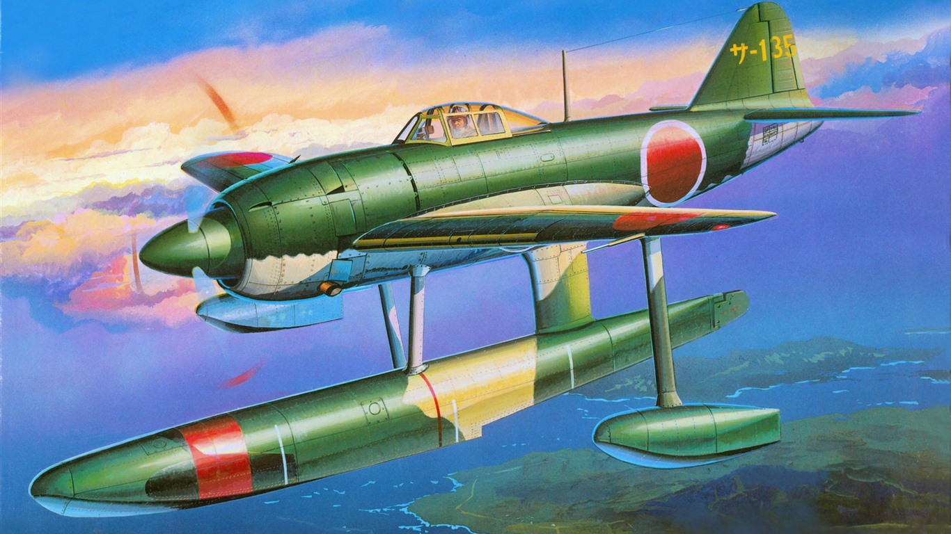 軍用機の飛行の絶妙な絵画の壁紙 #4 - 1366x768