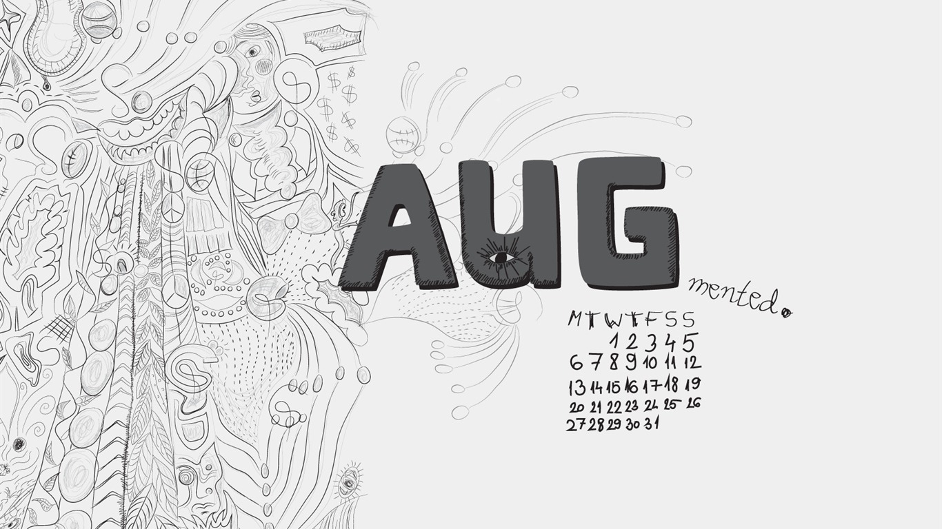 August 2012 Kalender Wallpapers (1) #11 - 1366x768