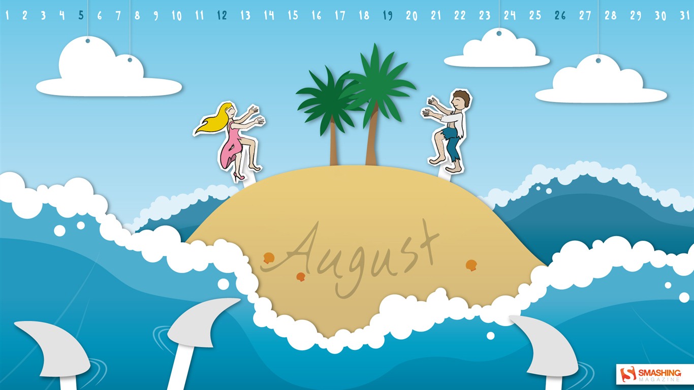 2012年8月 月曆壁紙(二) #8 - 1366x768