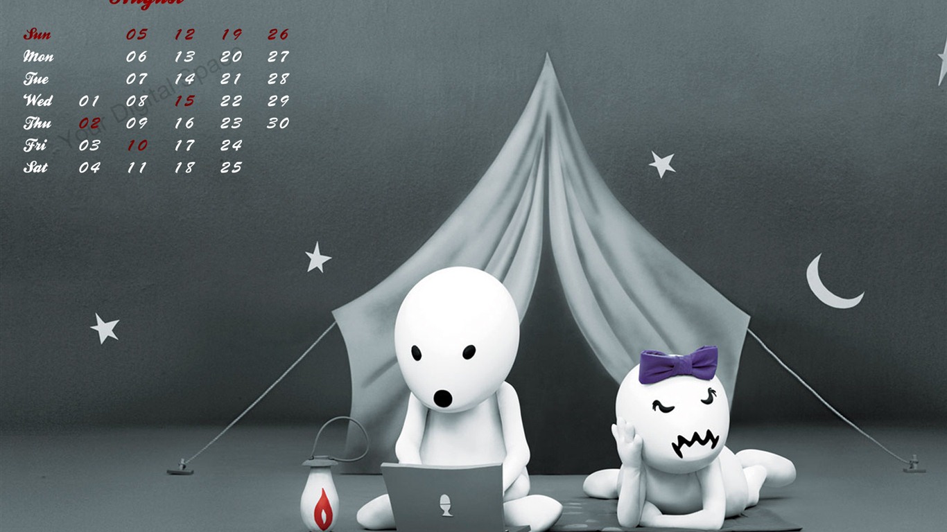 2012年8月 月曆壁紙(二) #19 - 1366x768