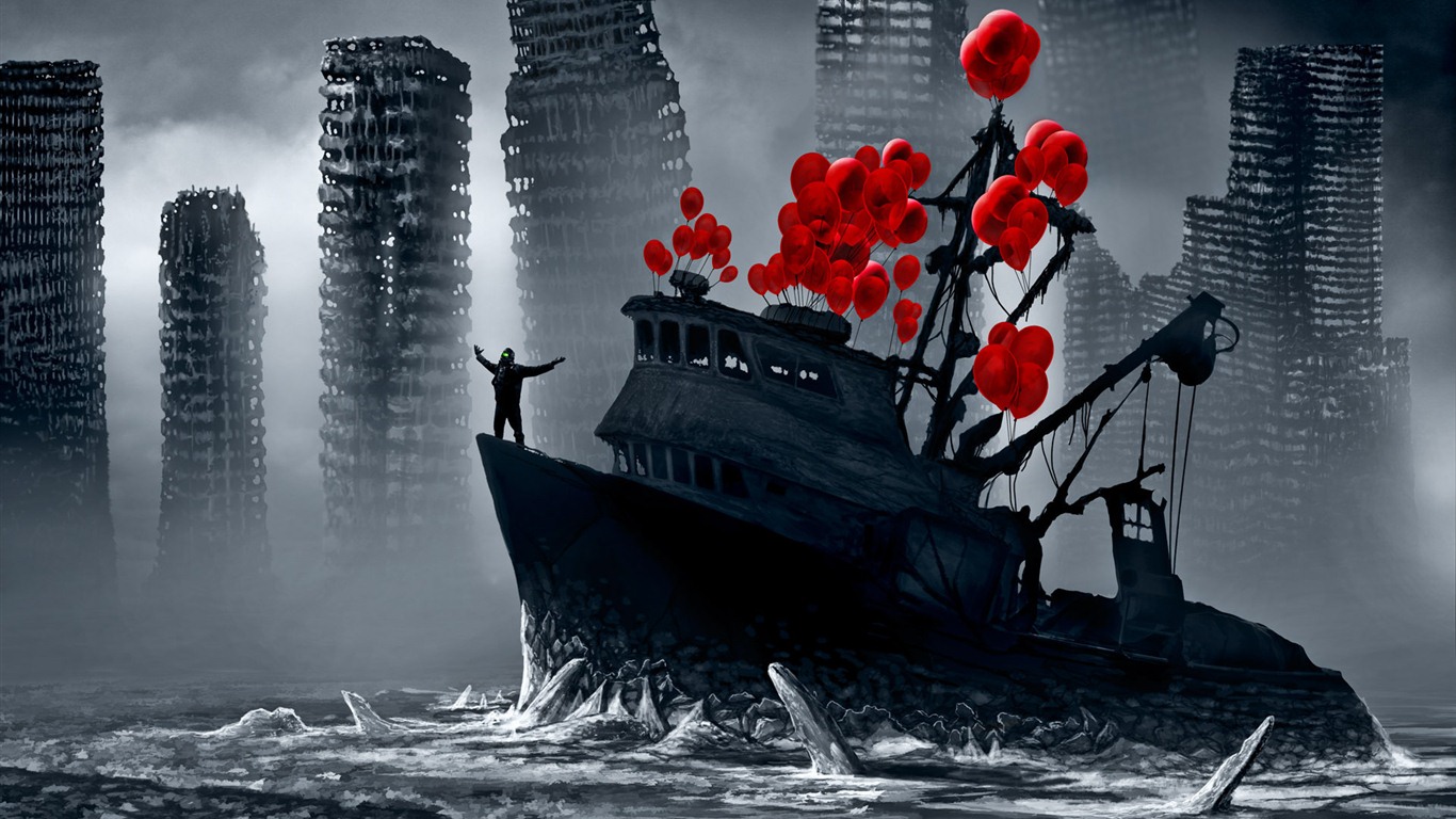 Romantically Apocalyptic creative painting wallpapers (2) #19 - 1366x768