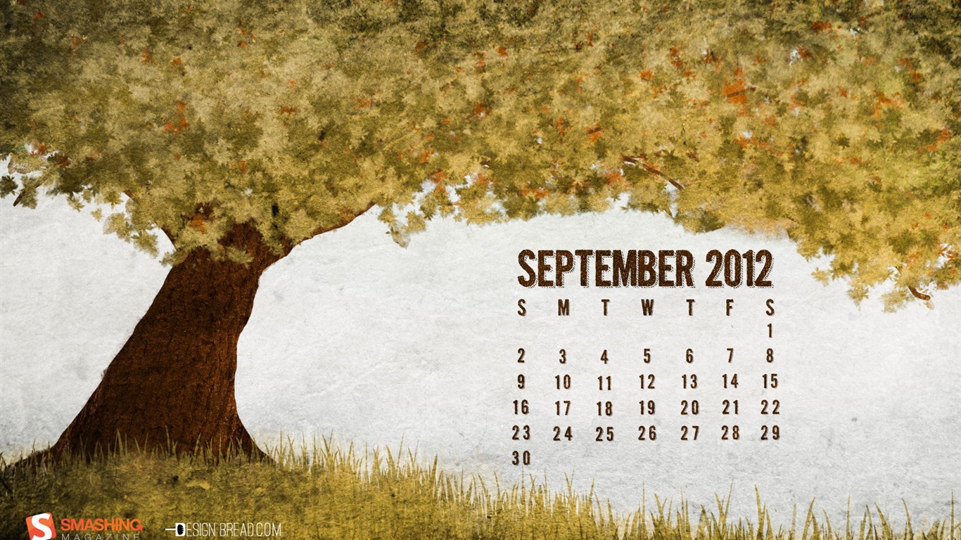 09 2012 Calendar fondo de pantalla (1) #1 - 1366x768