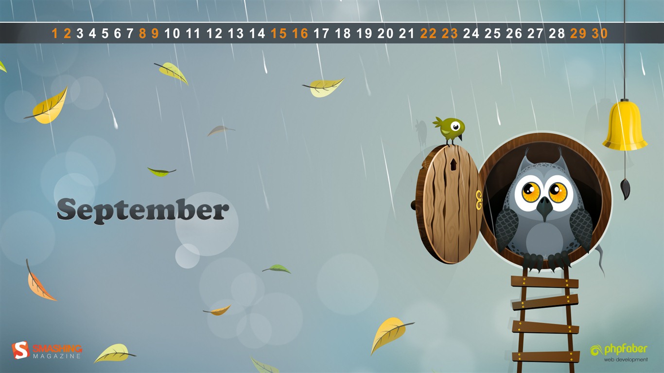 09 2012 Calendar fondo de pantalla (1) #17 - 1366x768