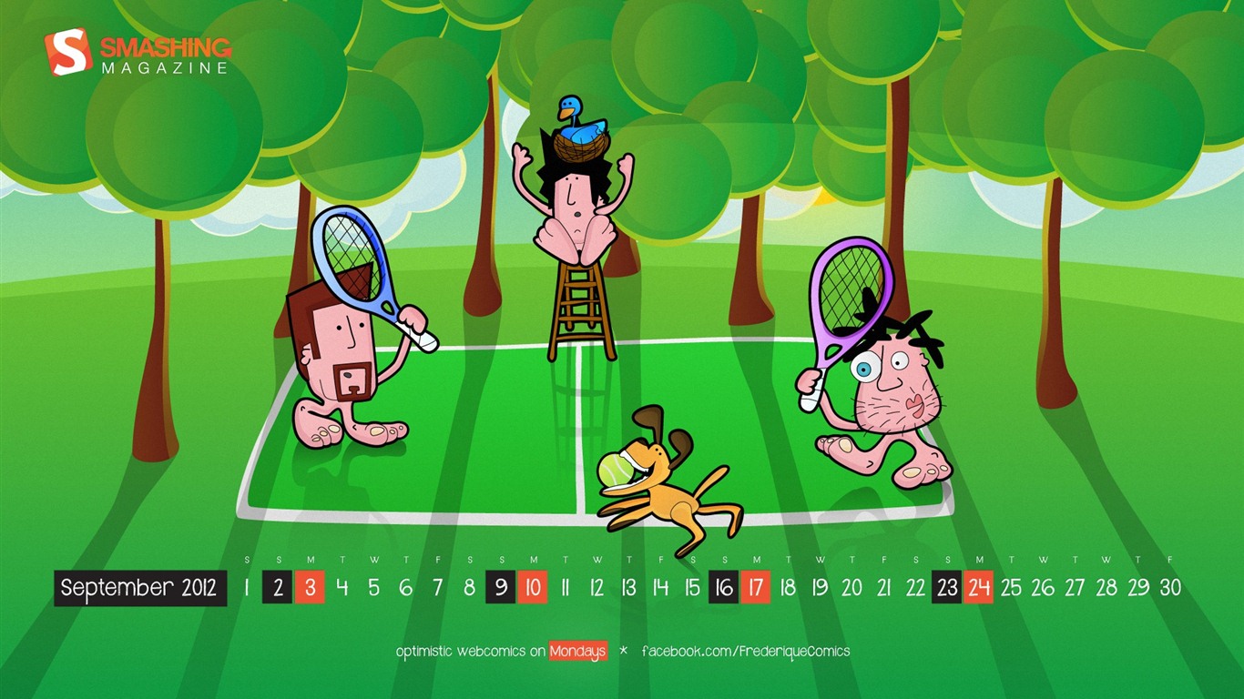 September 2012 Calendar wallpaper (2) #1 - 1366x768