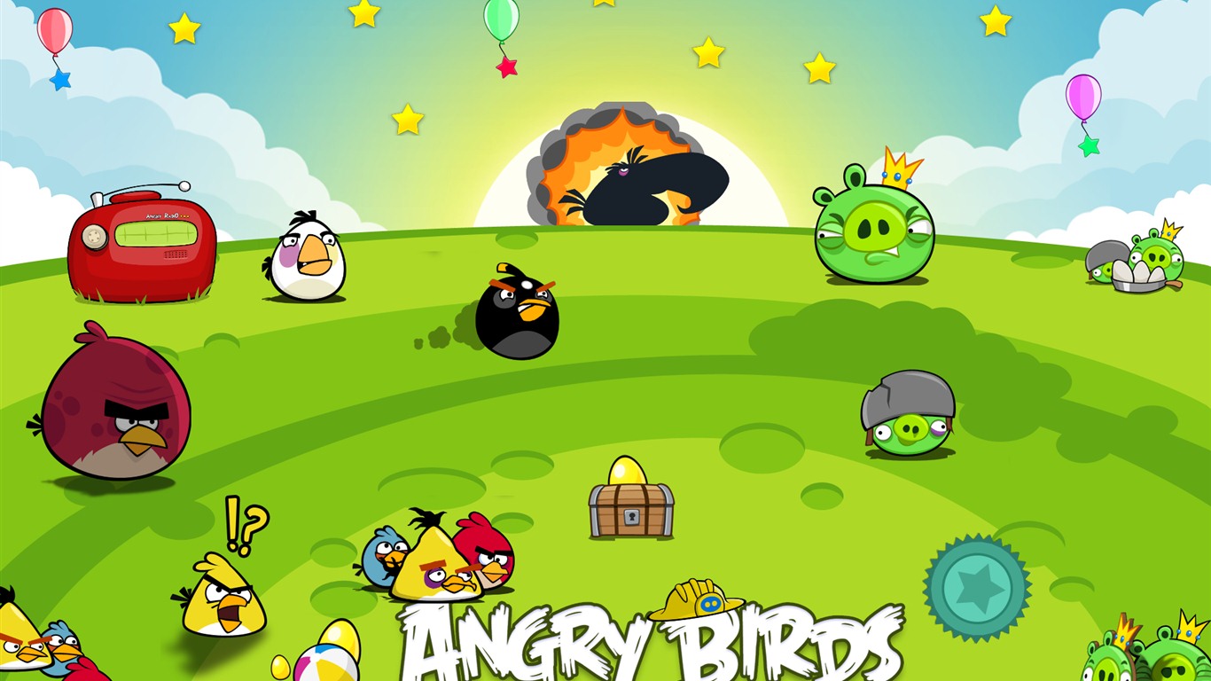 Angry Birds fonds d'écran de jeux #12 - 1366x768