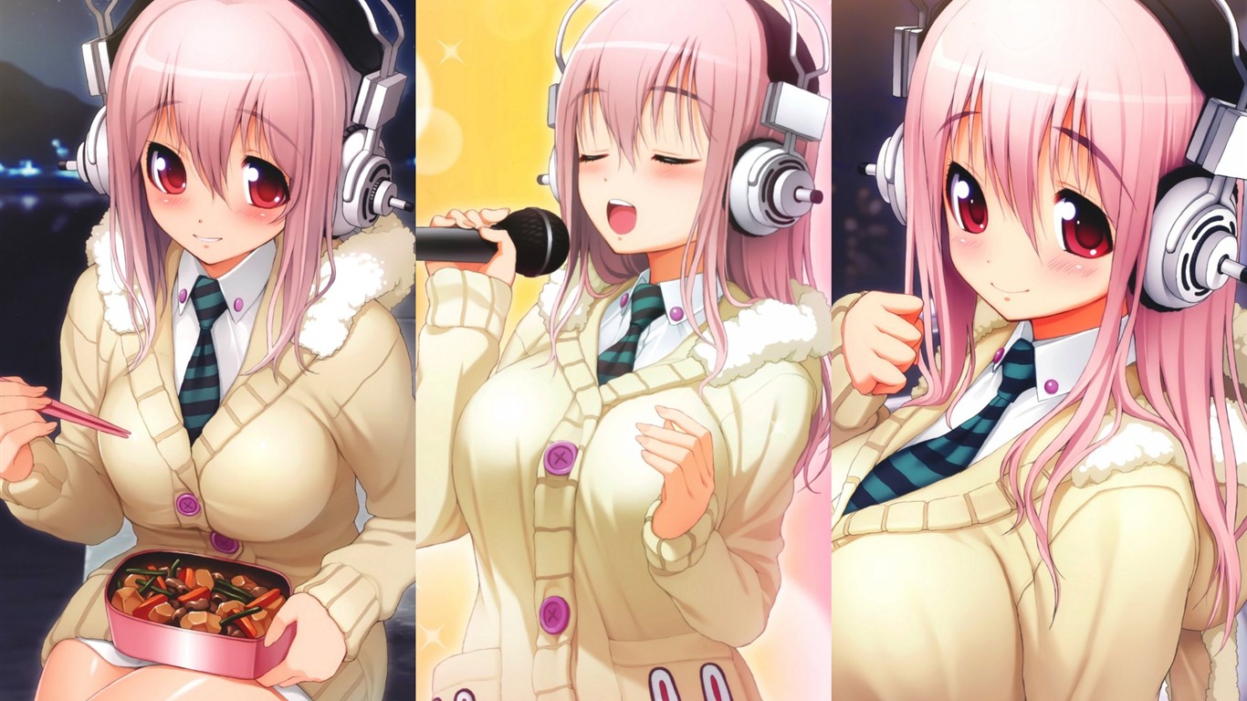 Super Sonico 超级索尼子 高清动漫壁纸4 - 1366x768