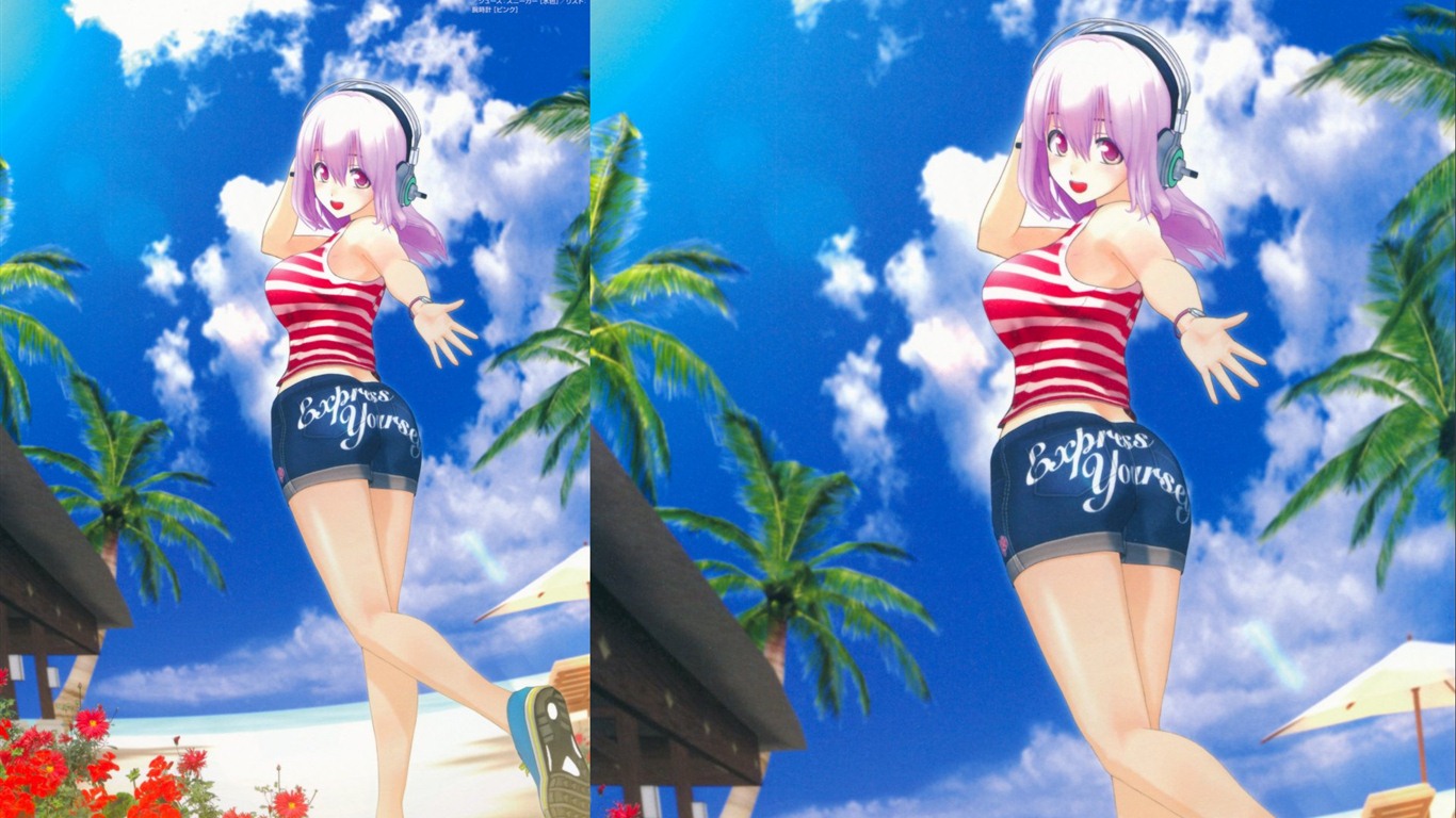 Super Sonico HD anime tapety na plochu #5 - 1366x768