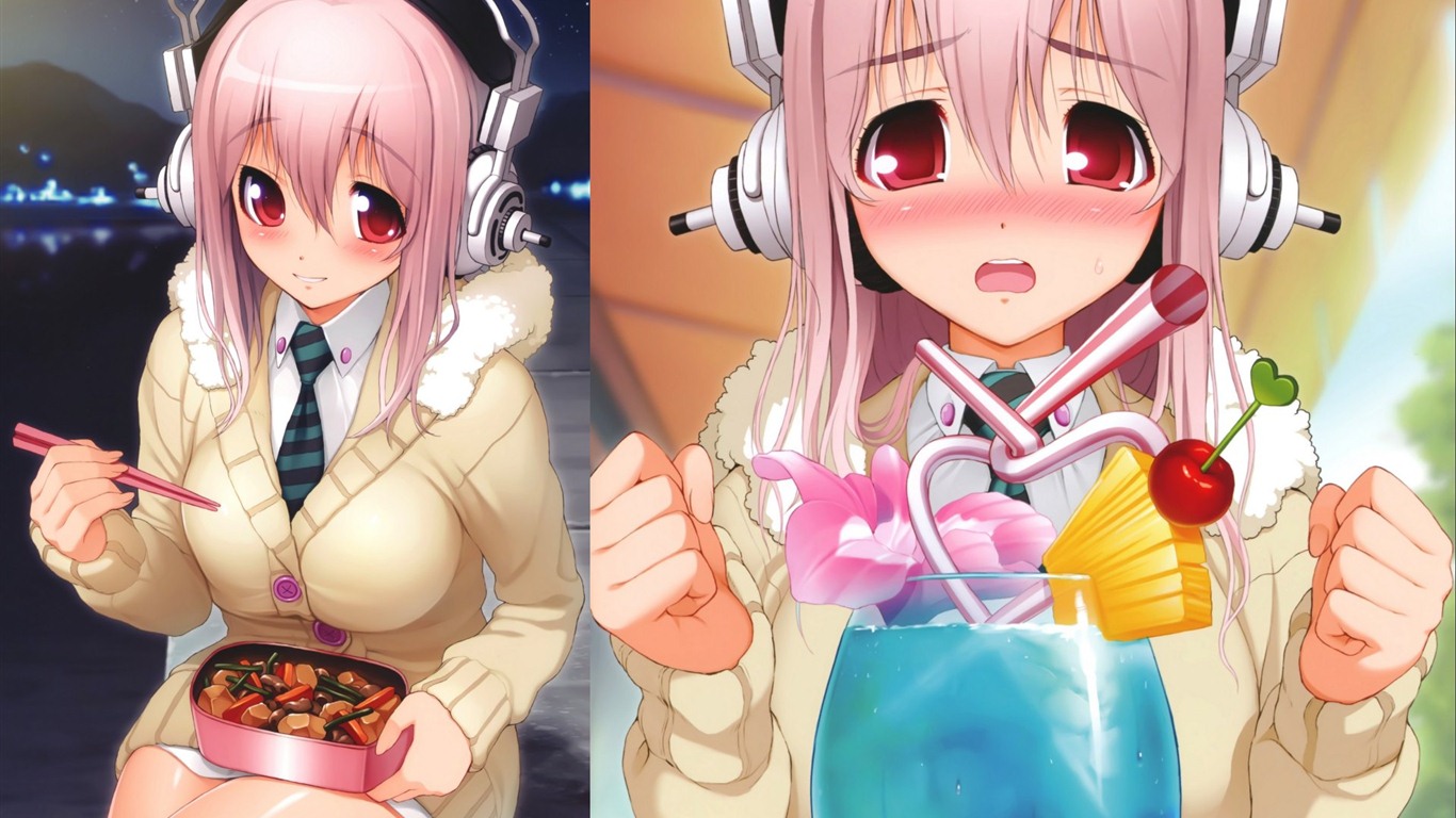 Super Sonico HD anime tapety na plochu #19 - 1366x768