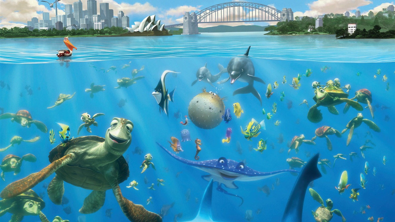 Finding Nemo 3D 海底總動員3D 2012高清壁紙 #8 - 1366x768