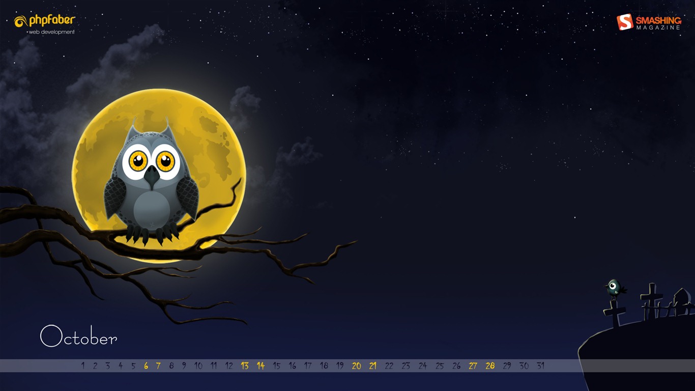 2012年10月 月曆壁紙(一) #16 - 1366x768