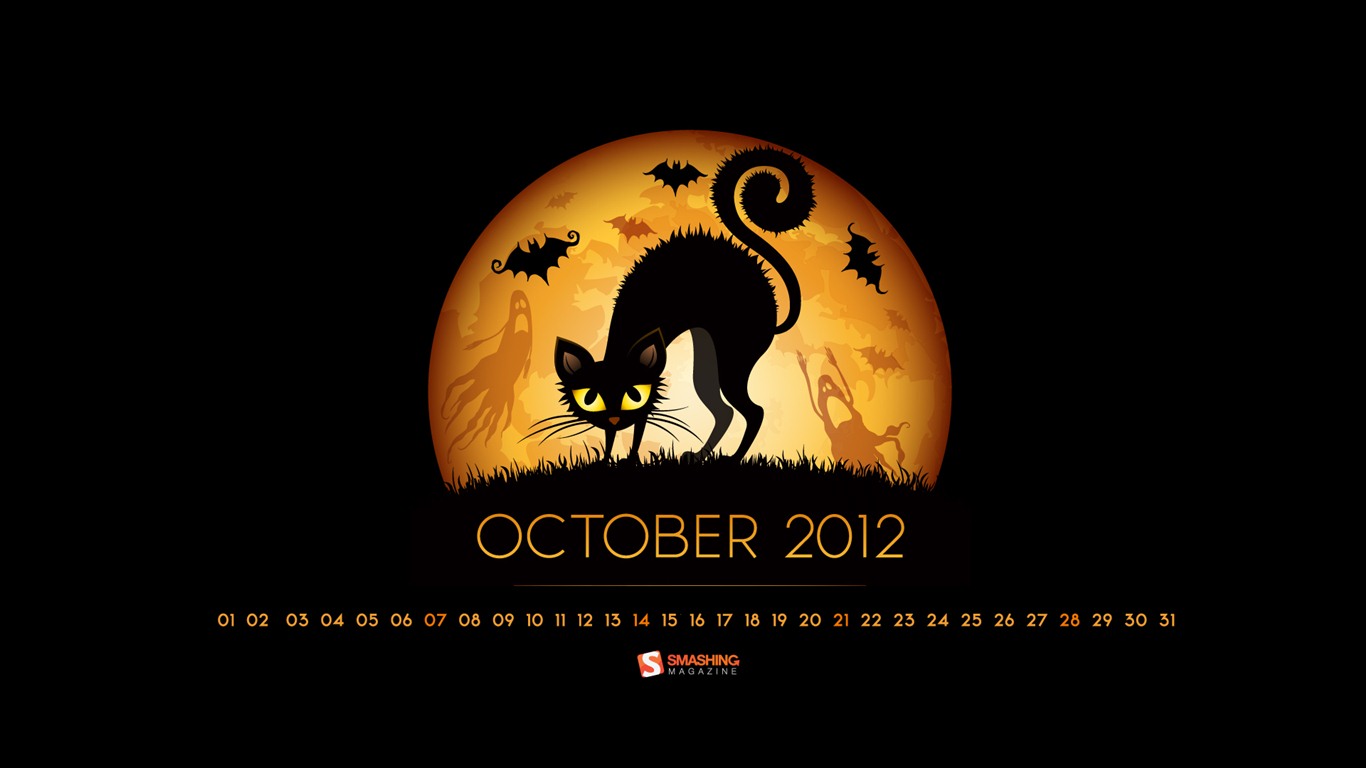 Oktober 2012 Kalender Wallpaper (2) #1 - 1366x768