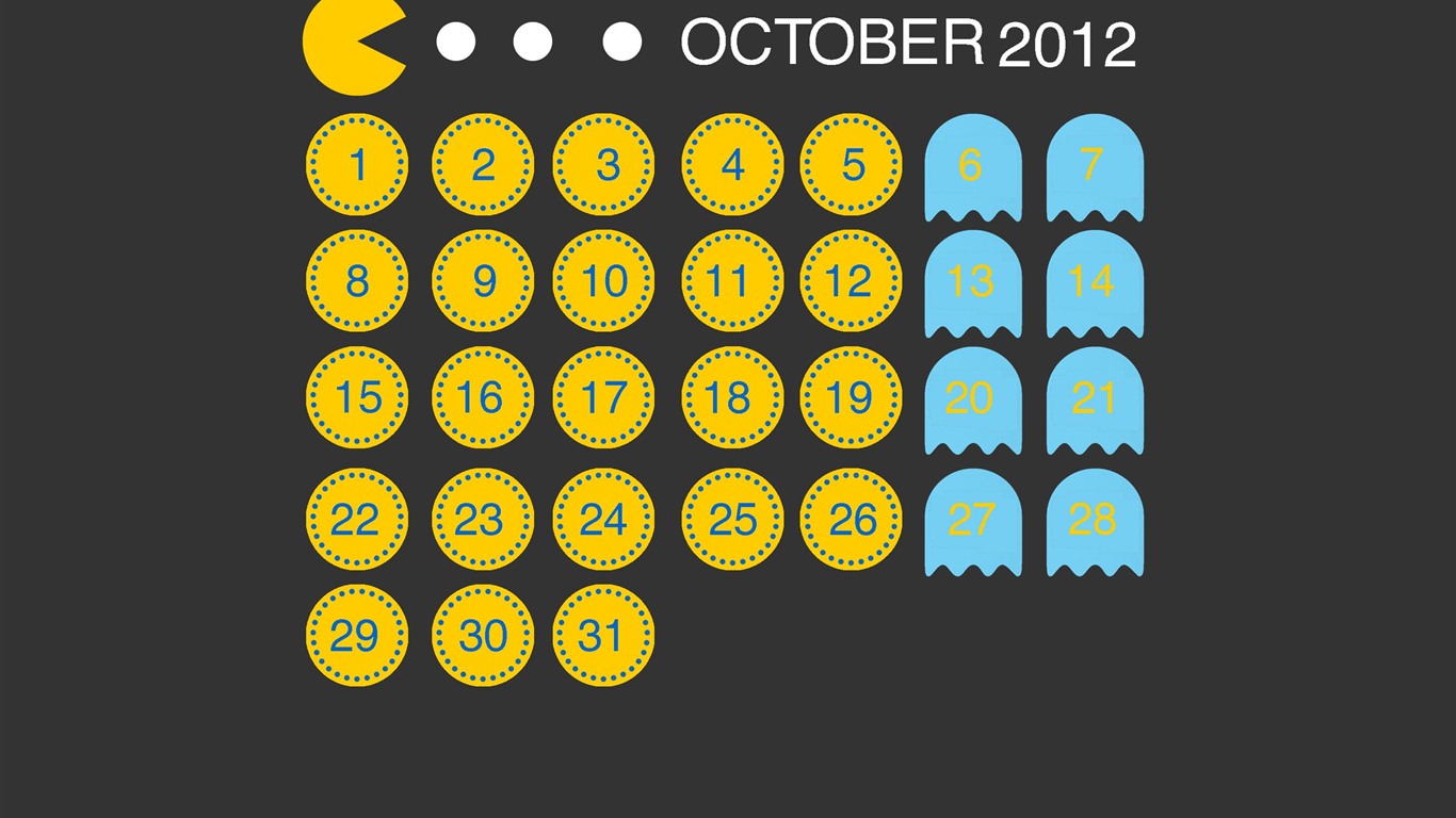 Oktober 2012 Kalender Wallpaper (2) #2 - 1366x768