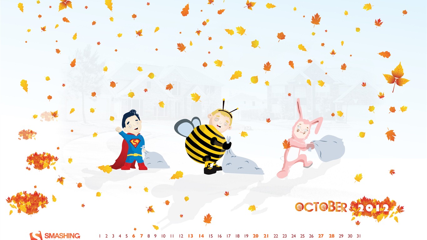 Oktober 2012 Kalender Wallpaper (2) #7 - 1366x768
