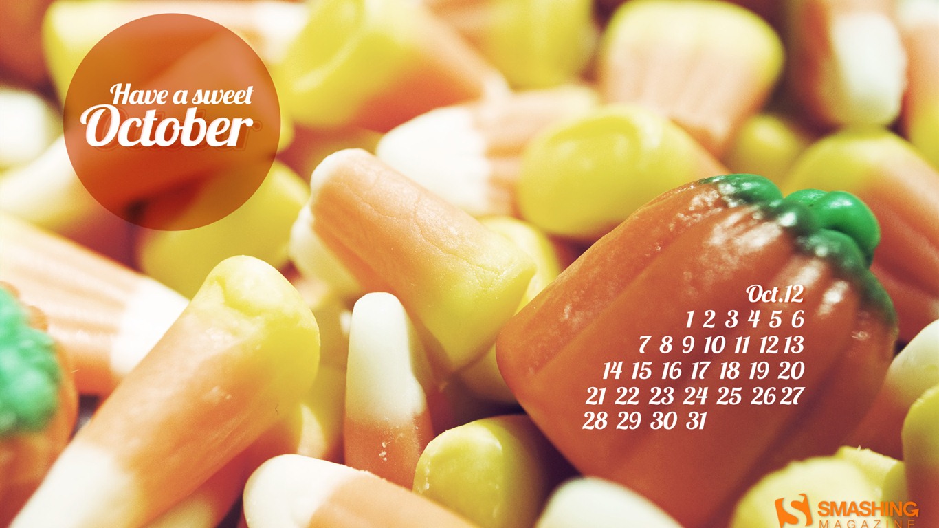 October 2012 Calendar wallpaper (2) #11 - 1366x768