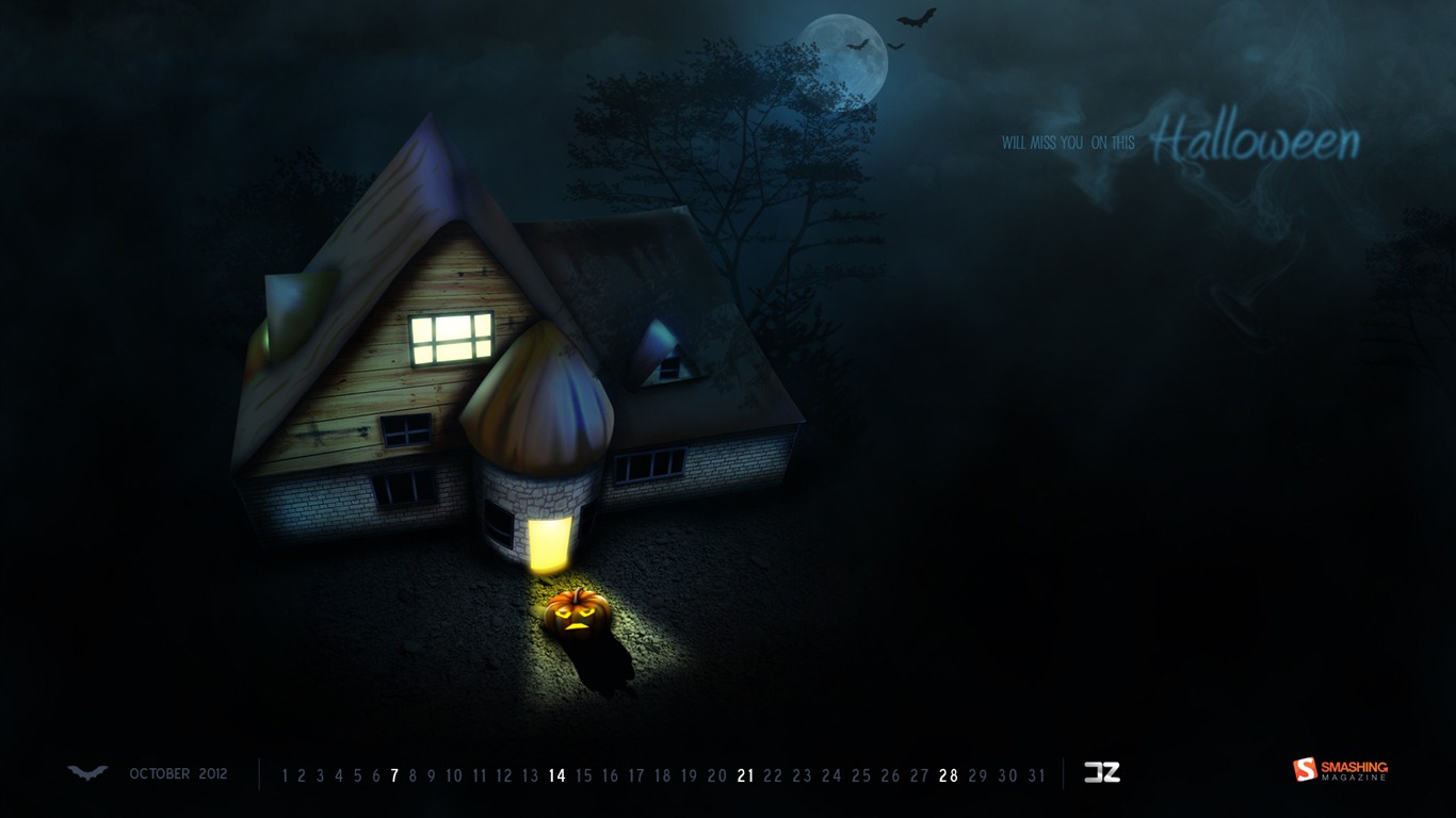 Oktober 2012 Kalender Wallpaper (2) #14 - 1366x768