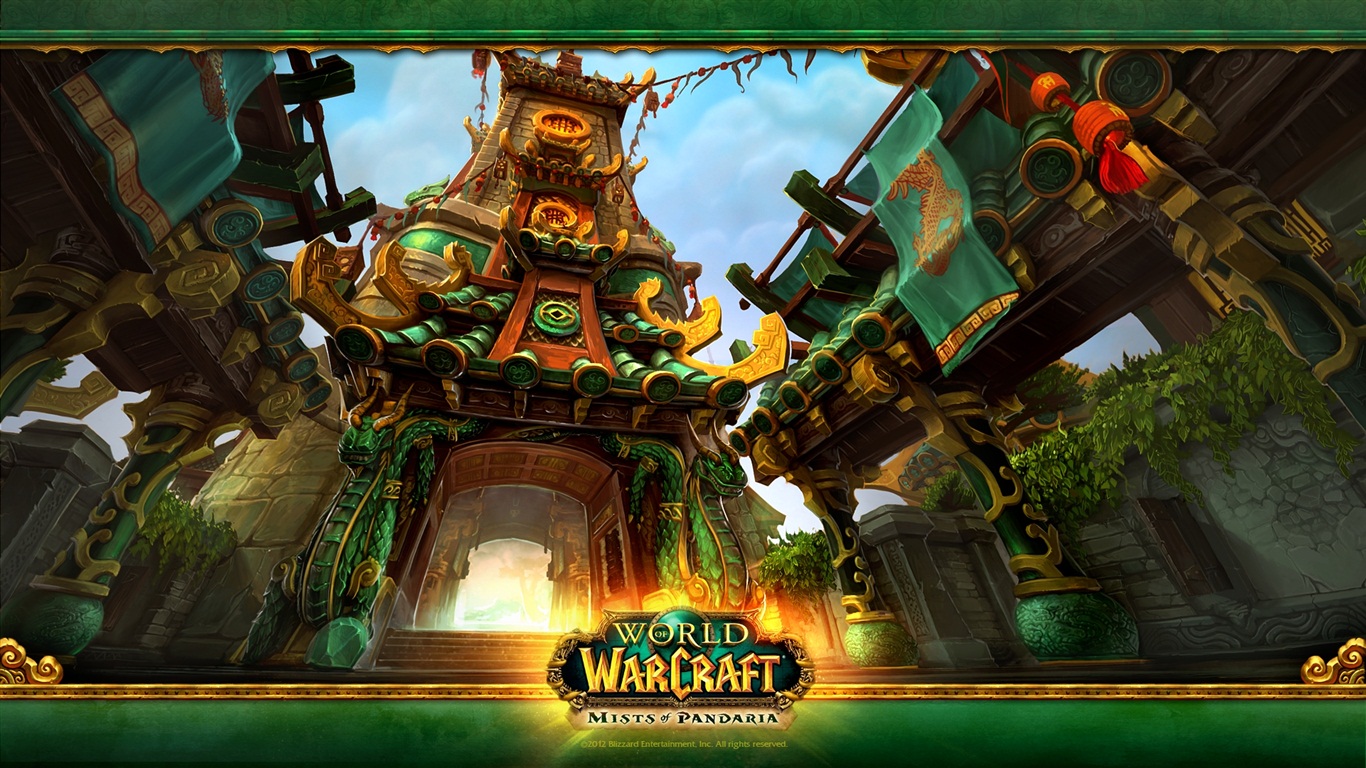 World of Warcraftの：Pandaria HDの壁紙のミスト #6 - 1366x768