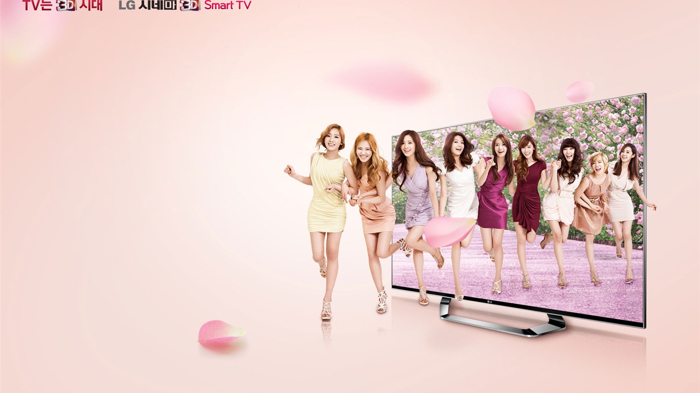 소녀 시대 ACE와 LG의 보증 광고의 HD 배경 화면 #11 - 1366x768