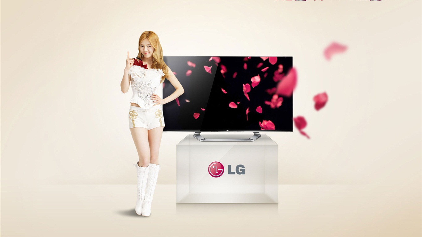 소녀 시대 ACE와 LG의 보증 광고의 HD 배경 화면 #13 - 1366x768