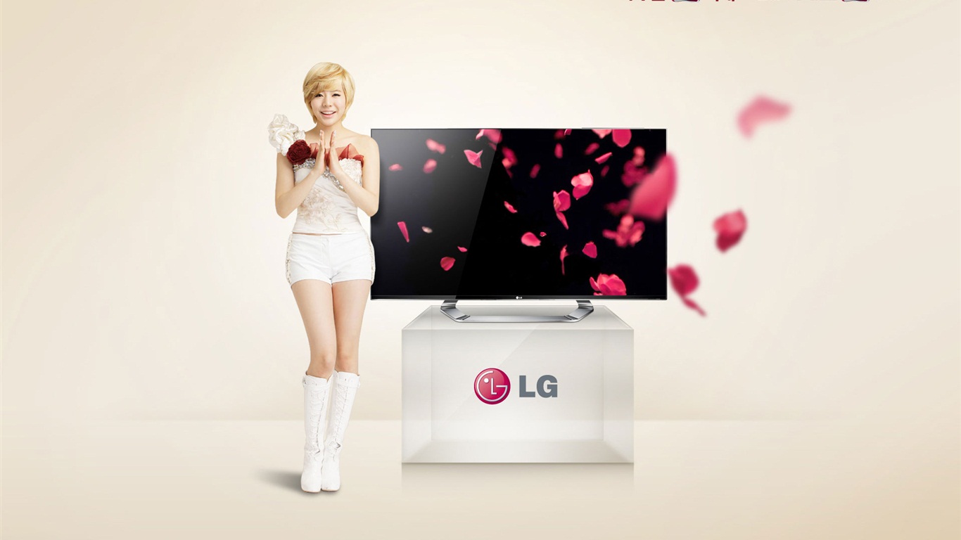 소녀 시대 ACE와 LG의 보증 광고의 HD 배경 화면 #19 - 1366x768