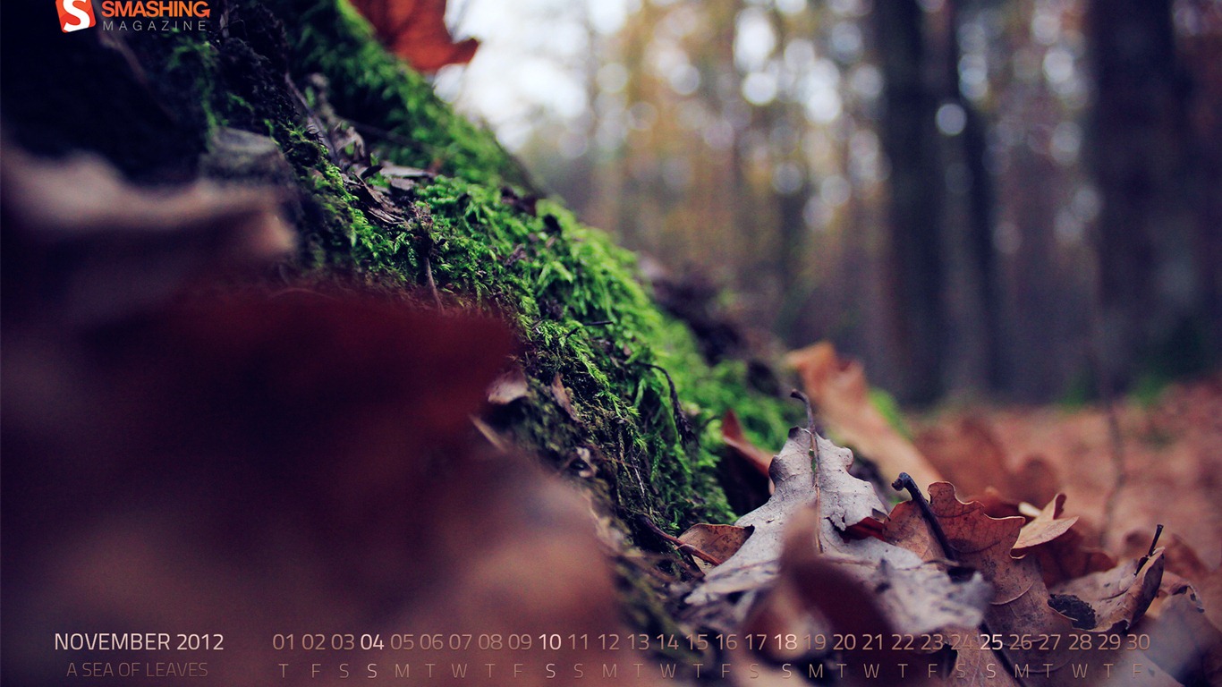 November 2012 Calendar wallpaper (1) #7 - 1366x768