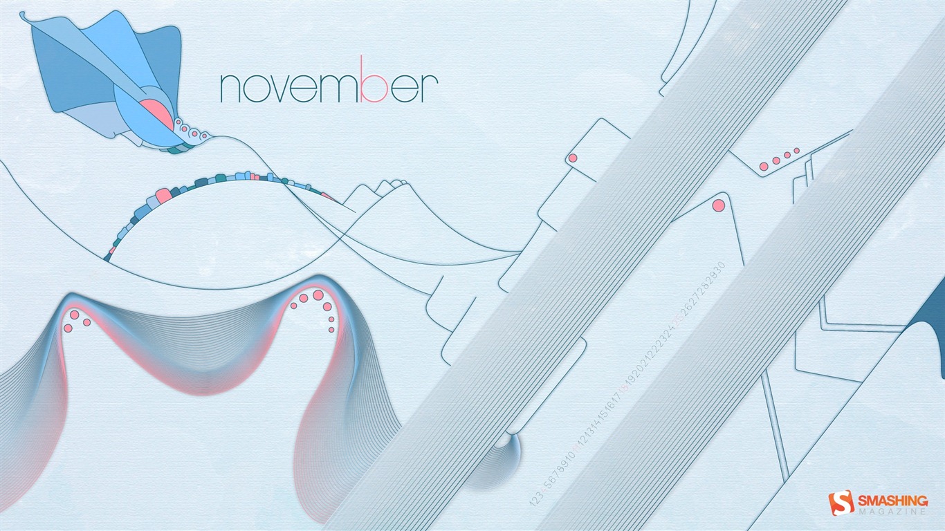 November 2012 Kalender Wallpaper (1) #16 - 1366x768