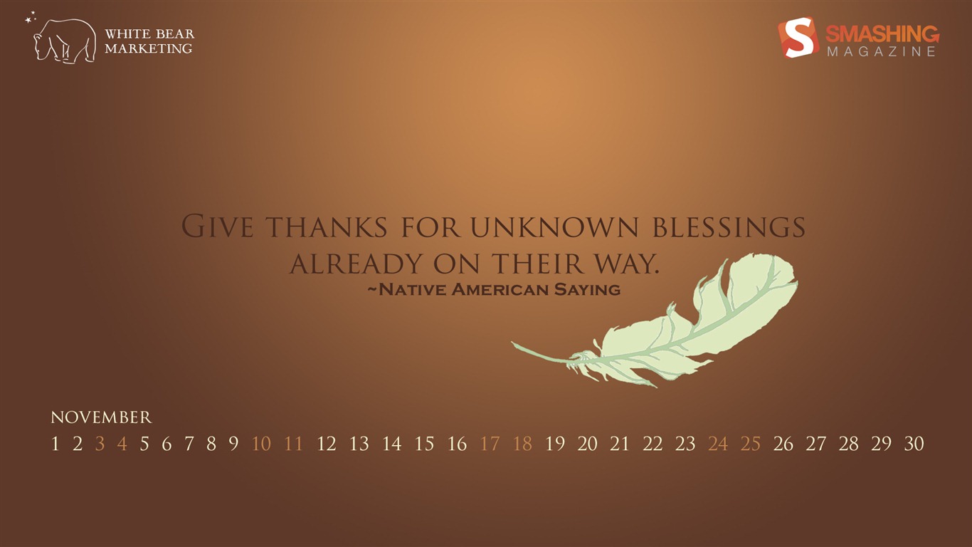 November 2012 Calendar wallpaper (1) #17 - 1366x768