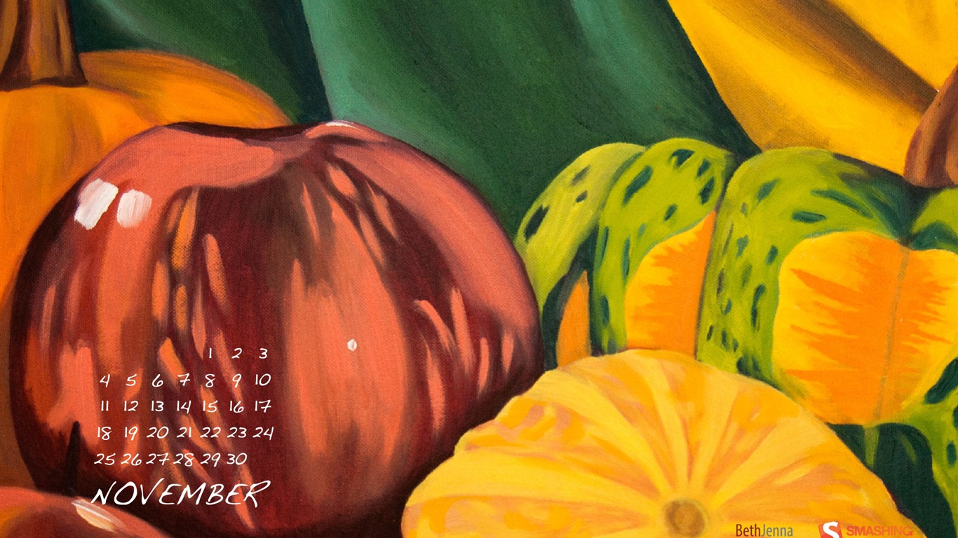 2012年11月 月曆壁紙(一) #18 - 1366x768