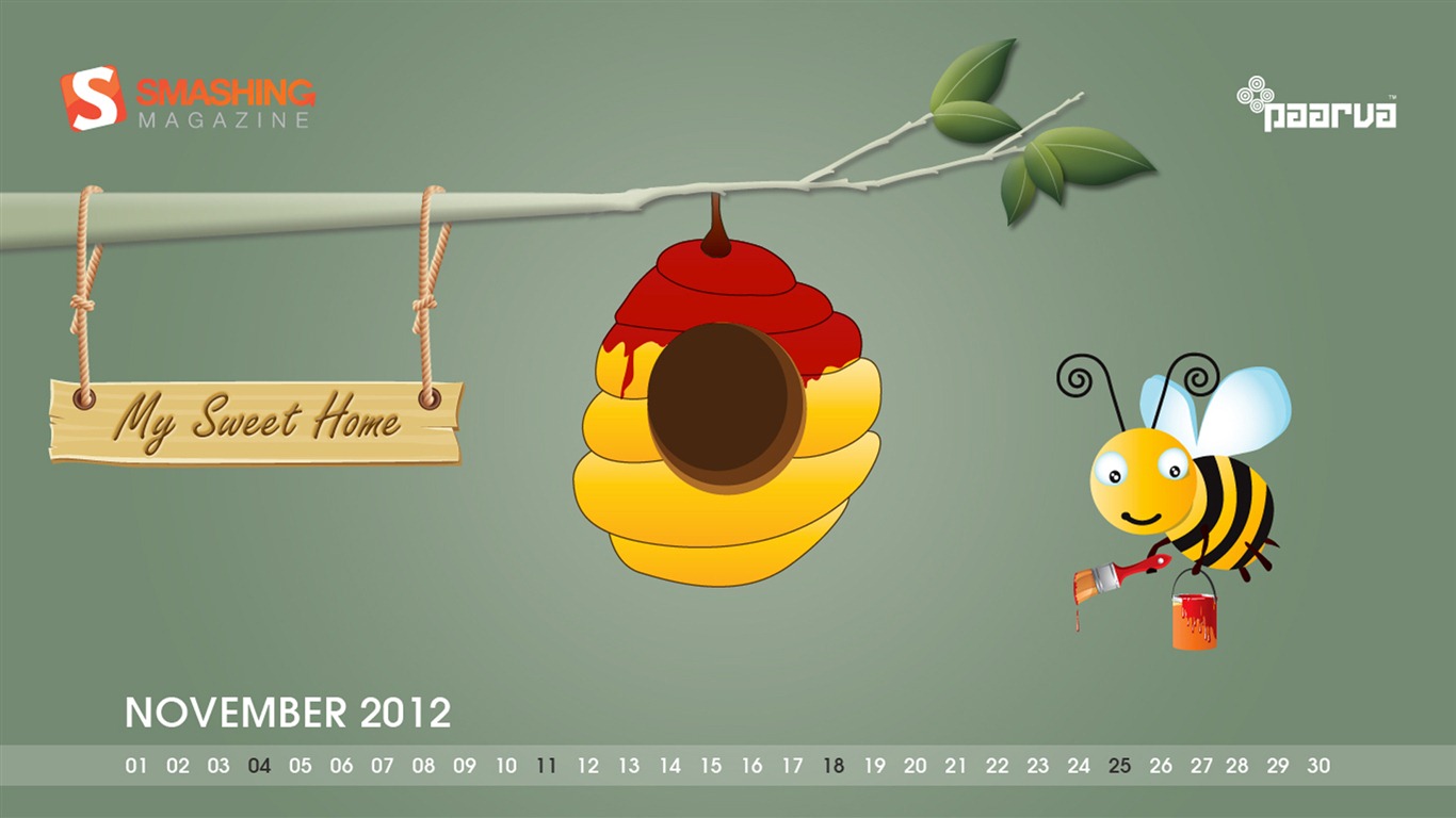 November 2012 Calendar wallpaper (2) #2 - 1366x768