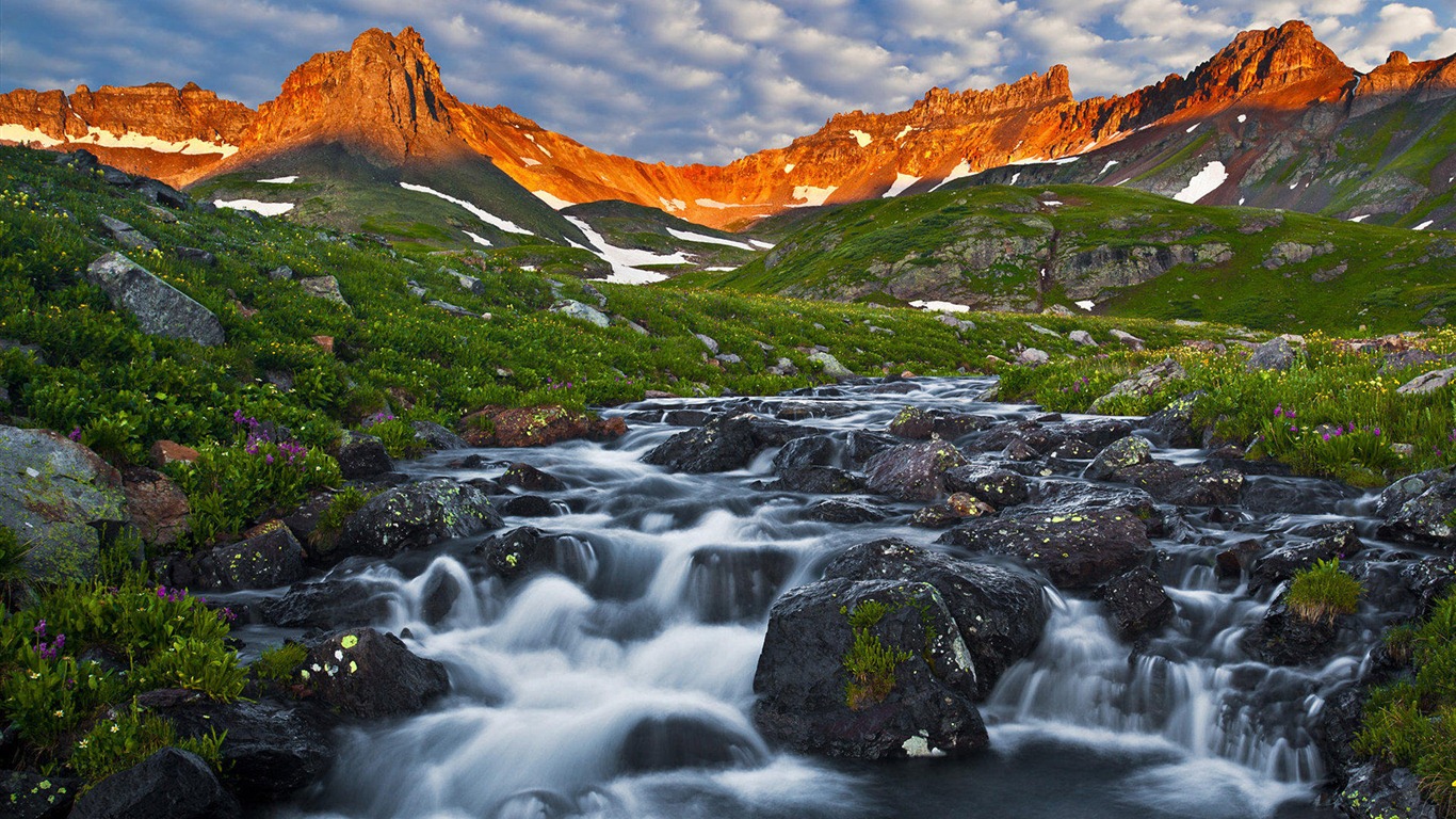 湖泊，大海，樹木，森林，高山，精美風景壁紙 #3 - 1366x768