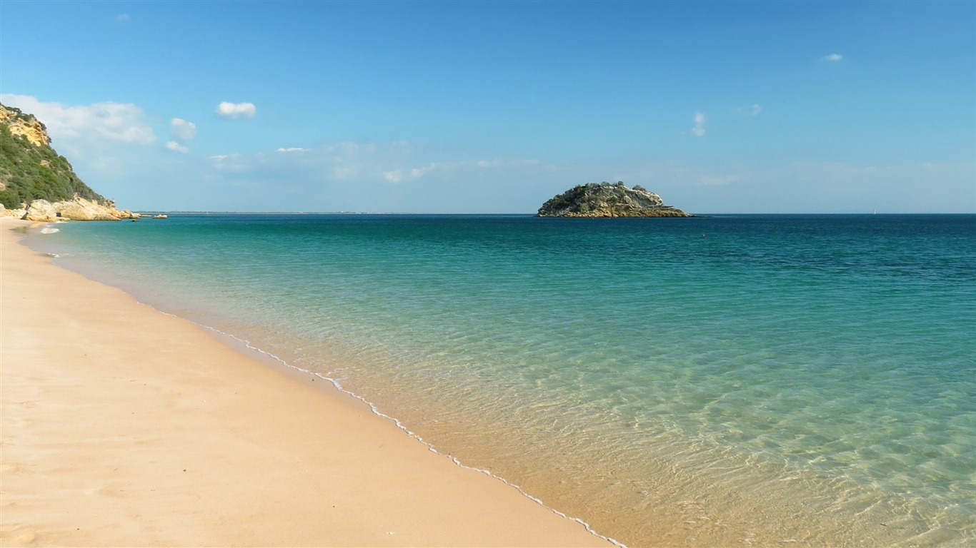 湖泊，大海，树木，森林，高山，精美风景壁纸8 - 1366x768