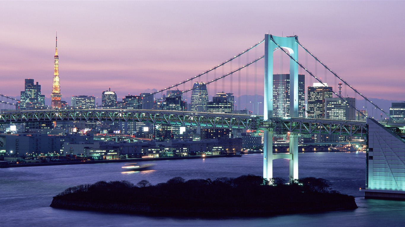Windows 8 Fond d'écran officiel panoramique, paysage urbain, Pont, Horizon #5 - 1366x768