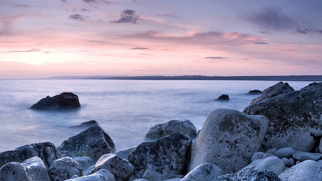 Windows 8 官方全景主題壁紙，城市風光，大橋，地平線 #20 - 1366x768