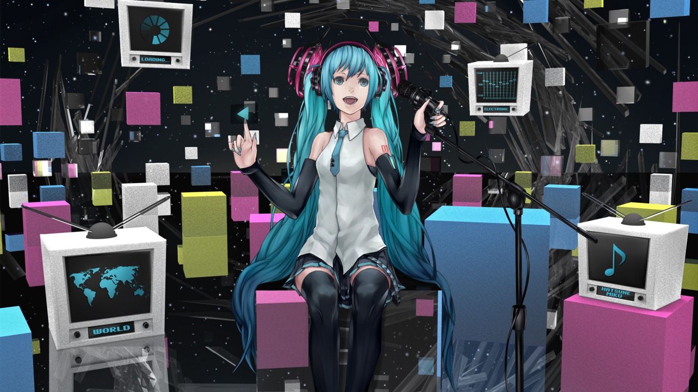 Hatsune Miku 初音未来系列 壁纸(五)13 - 1366x768