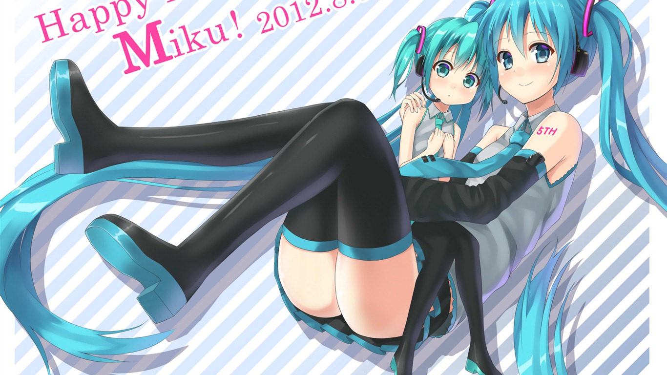 Hatsune Miku серии обои (5) #14 - 1366x768