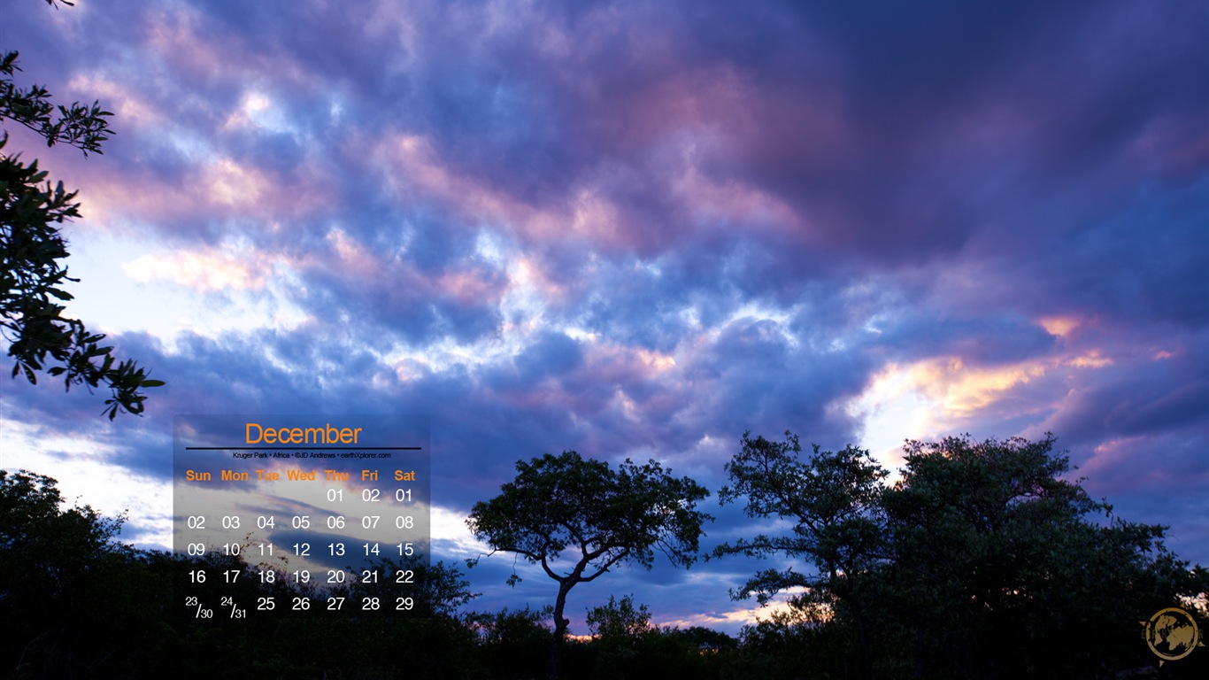 2012年12月 月曆壁紙(一) #4 - 1366x768