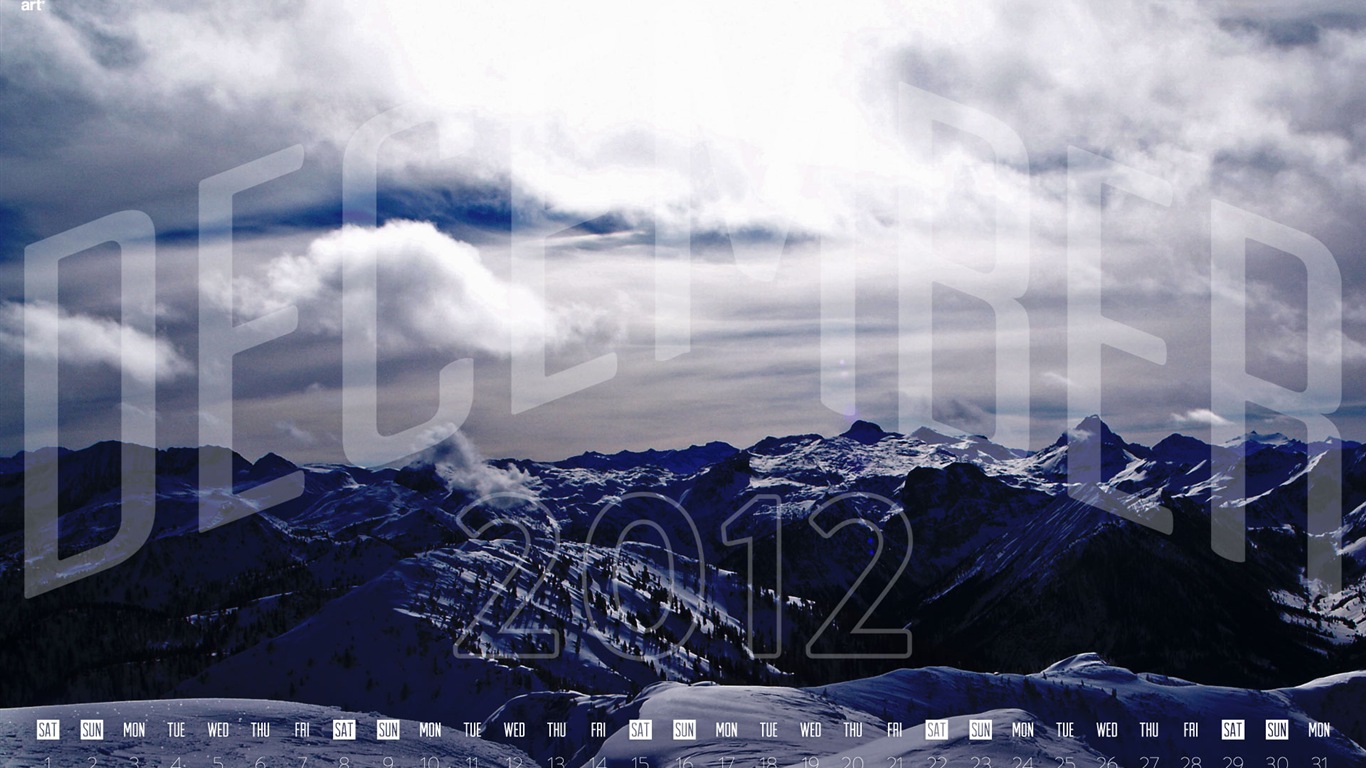 2012年12月 月曆壁紙(一) #6 - 1366x768