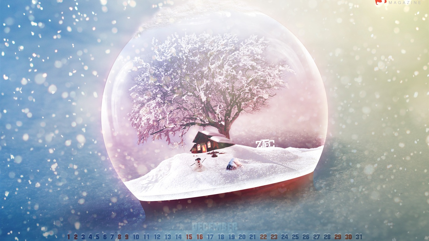 2012年12月 月曆壁紙(一) #18 - 1366x768