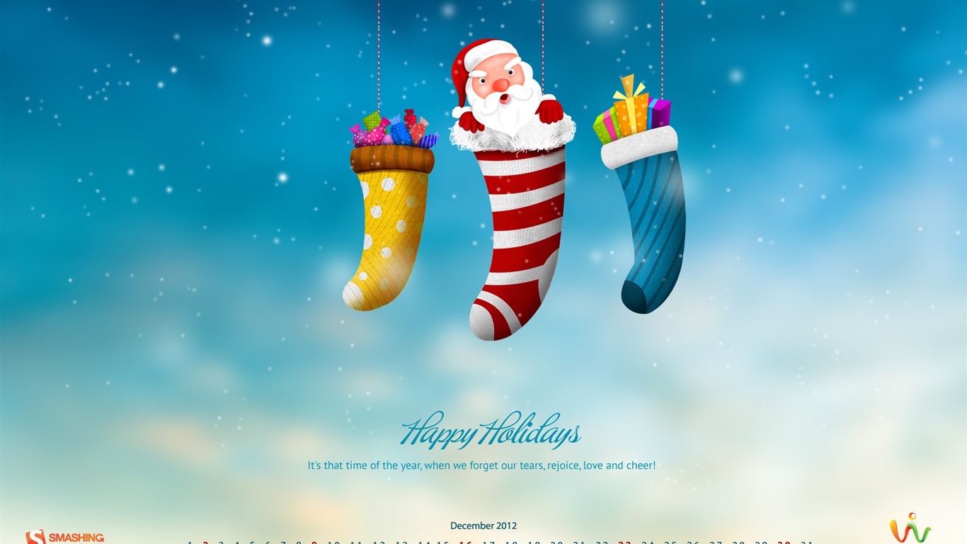 Dezember 2012 Kalender Wallpaper (1) #19 - 1366x768