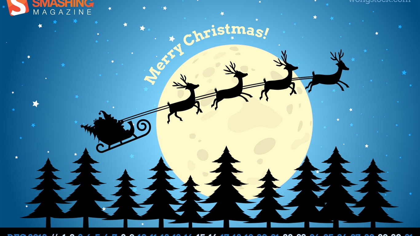 December 2012 Calendar wallpaper (2) #1 - 1366x768