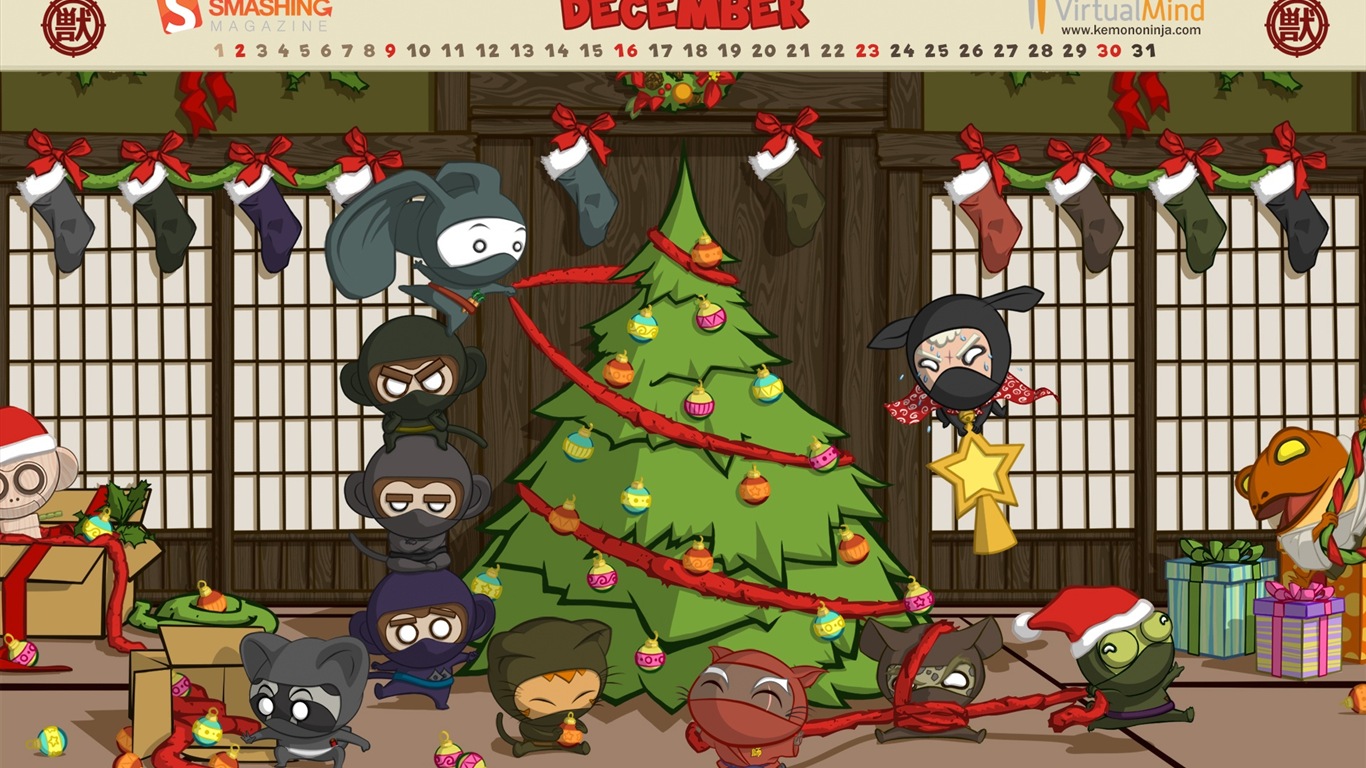 Dezember 2012 Kalender Wallpaper (2) #3 - 1366x768