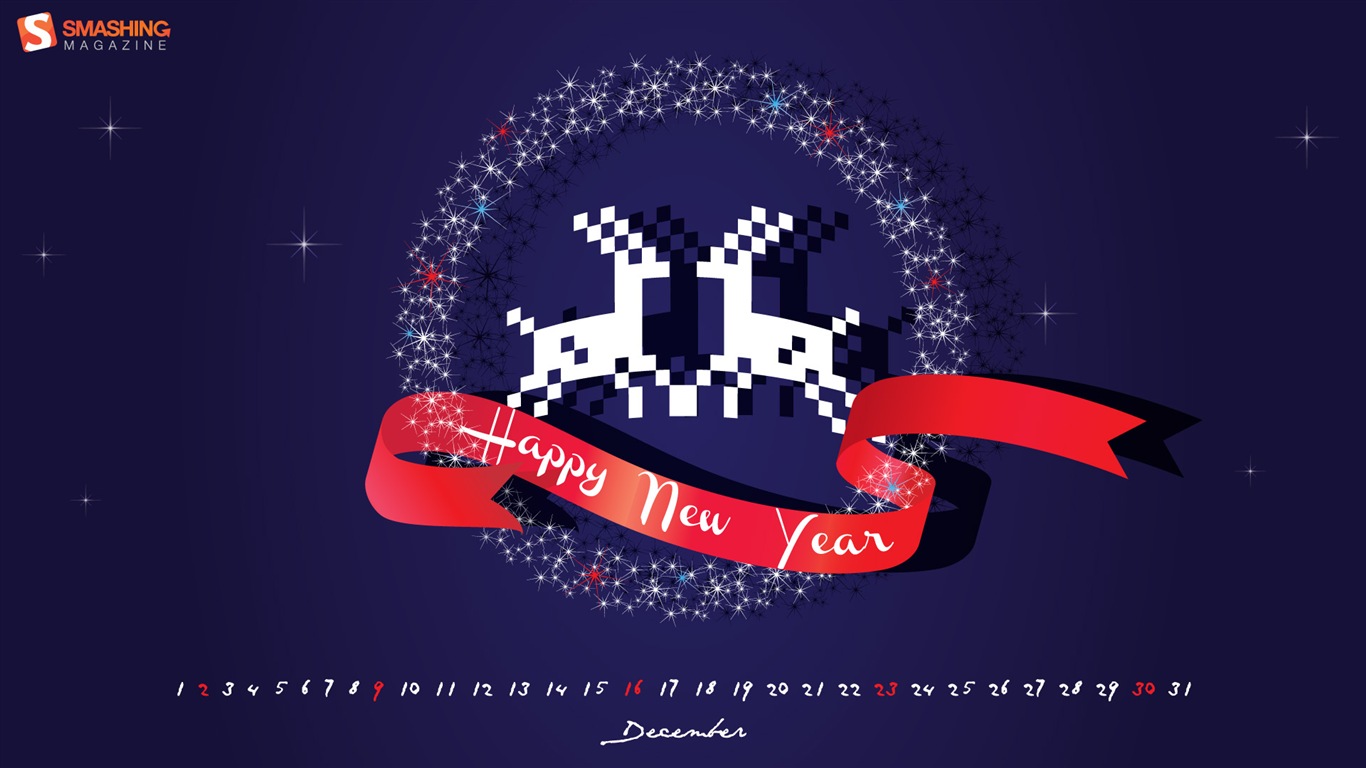 December 2012 Calendar wallpaper (2) #6 - 1366x768