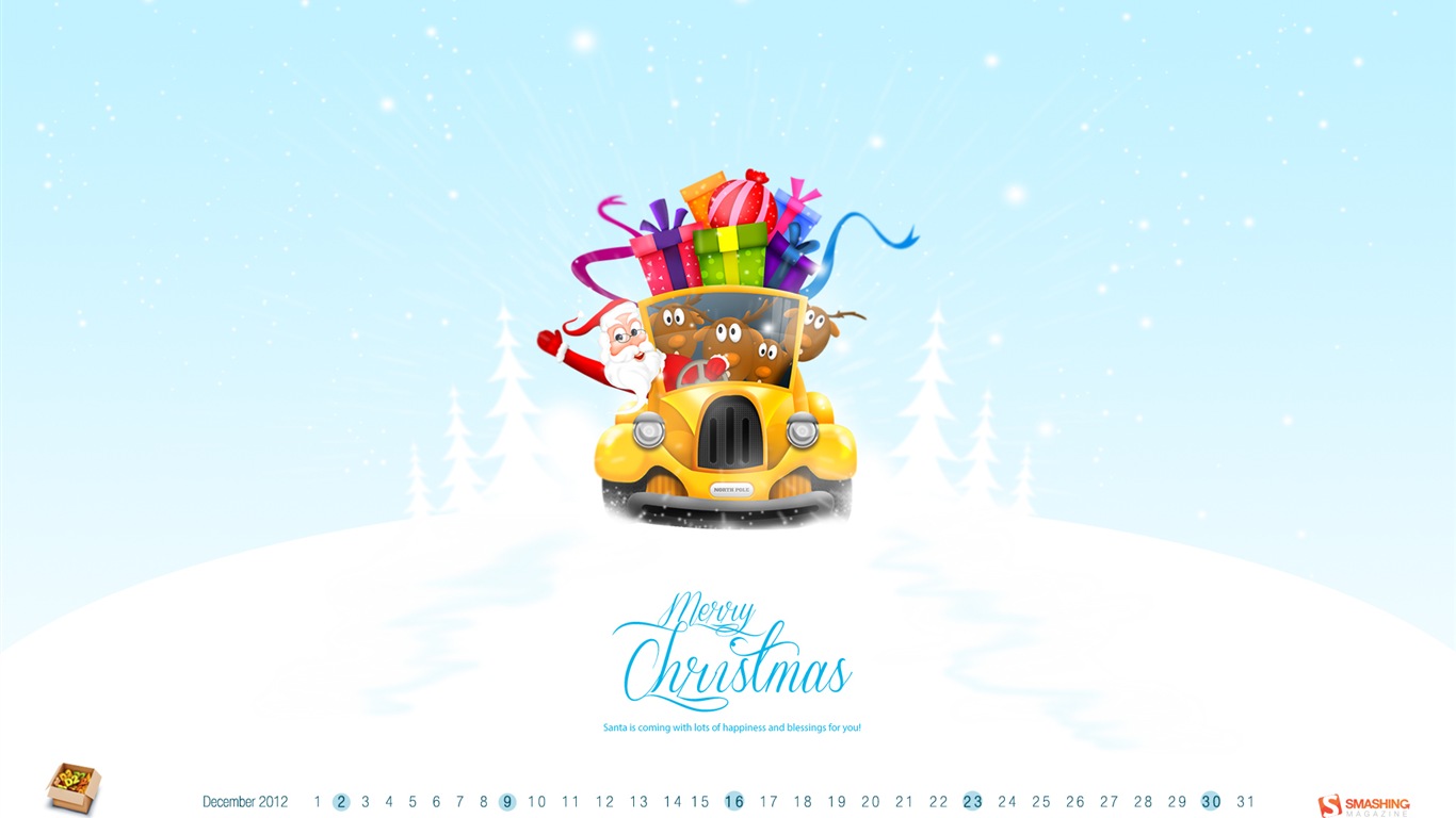December 2012 Calendar wallpaper (2) #7 - 1366x768