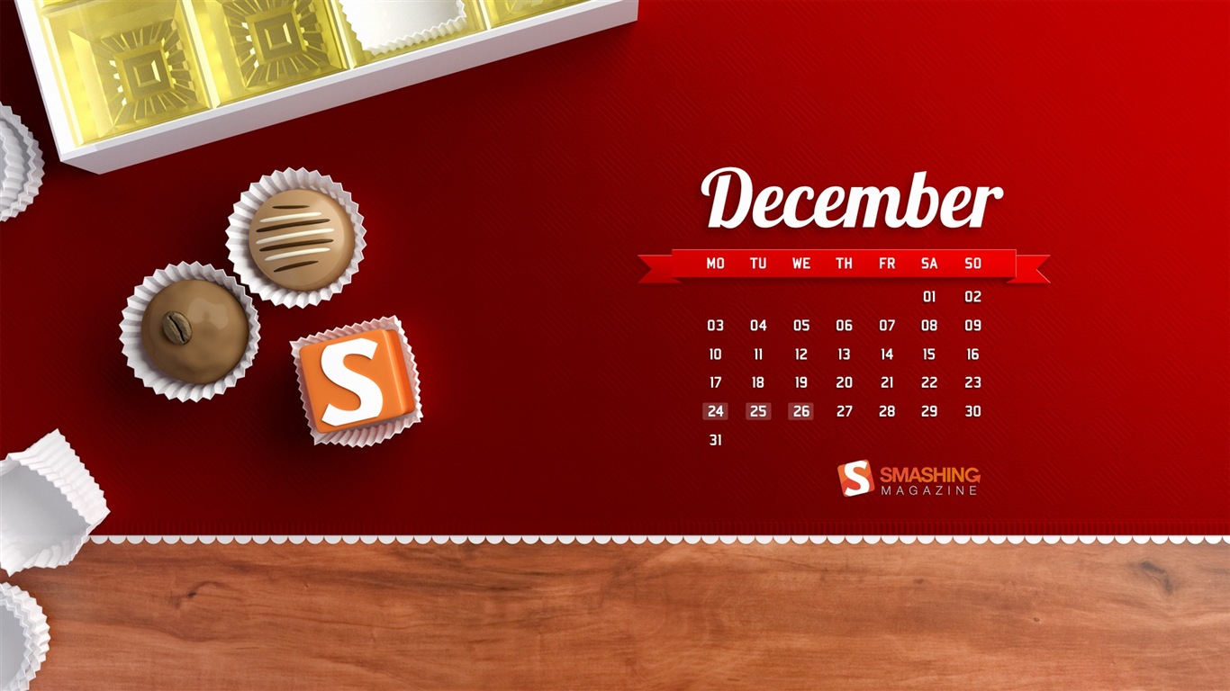 Dezember 2012 Kalender Wallpaper (2) #11 - 1366x768