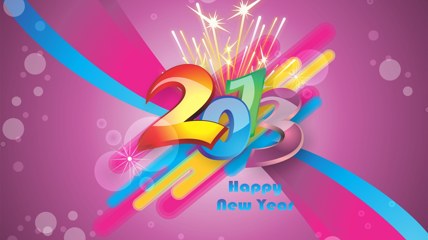 2013 Šťastný Nový Rok HD Tapety na plochu #8 - 1366x768