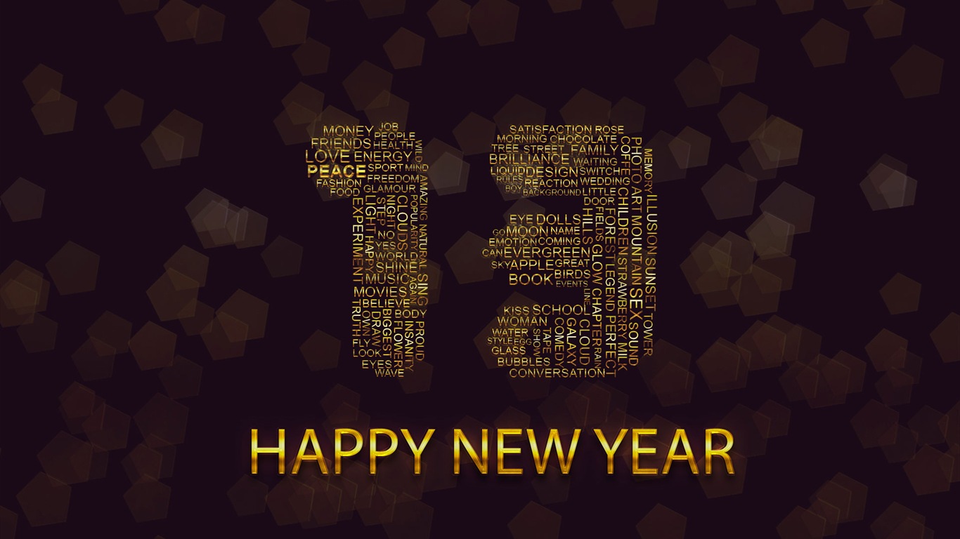 2013年新年快樂 高清壁紙 #12 - 1366x768