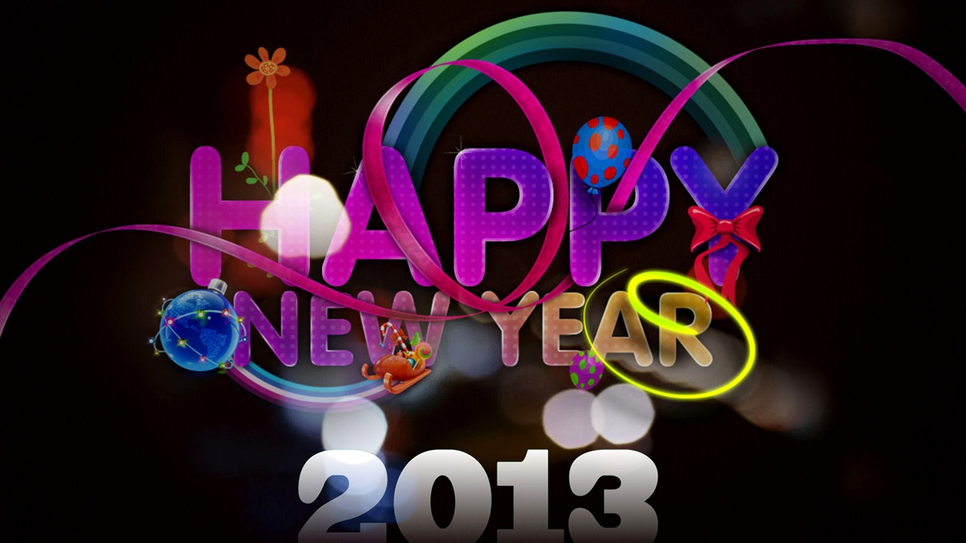 2013年新年快樂 高清壁紙 #15 - 1366x768