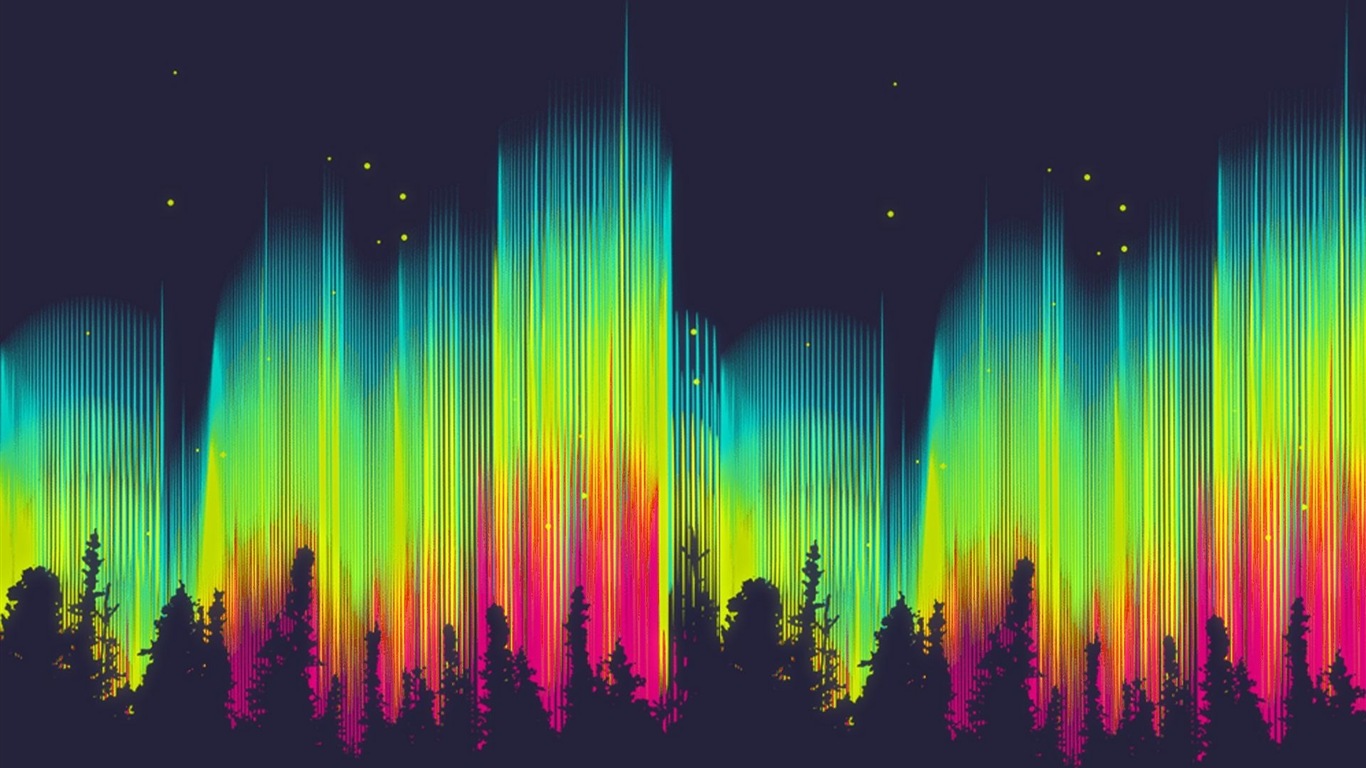 Přírodní divy Northern Lights HD Wallpaper (1) #10 - 1366x768