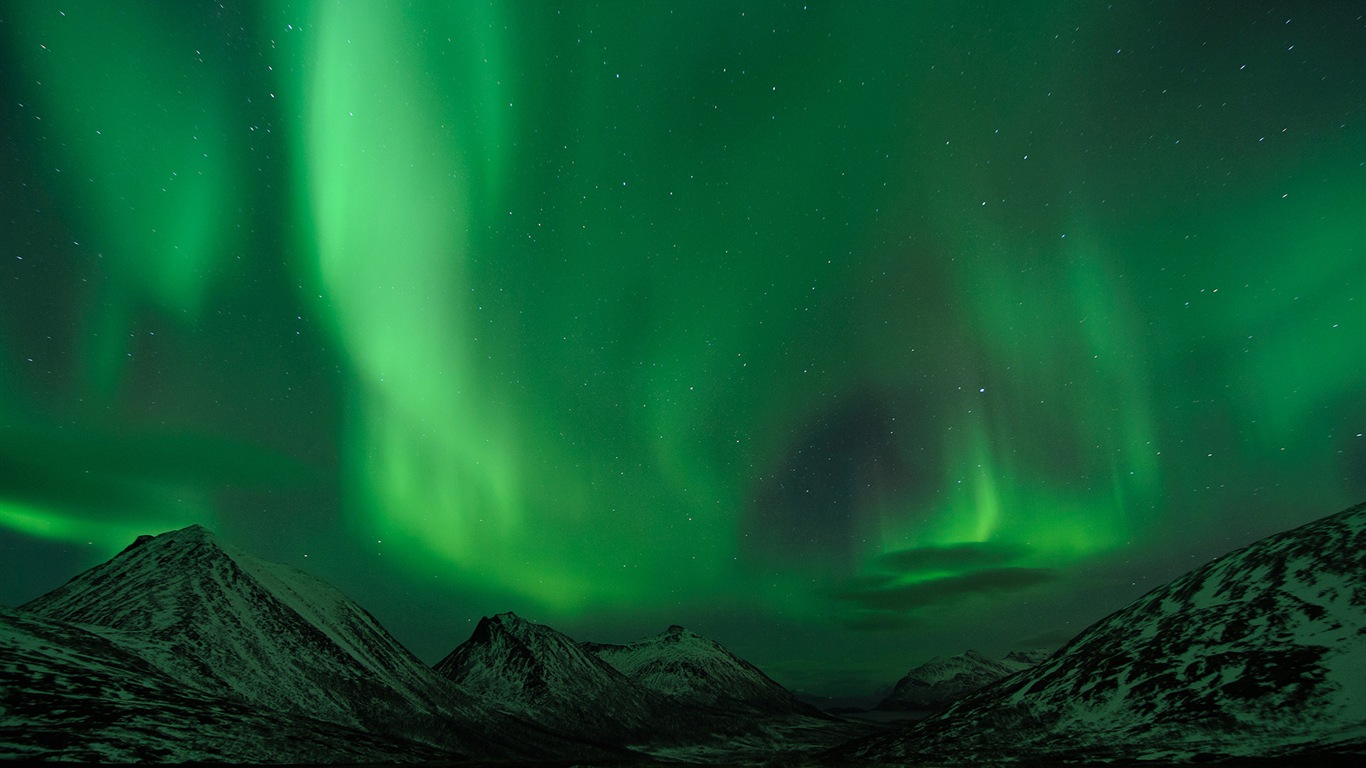 自然奇景，北极光高清壁纸(一)20 - 1366x768